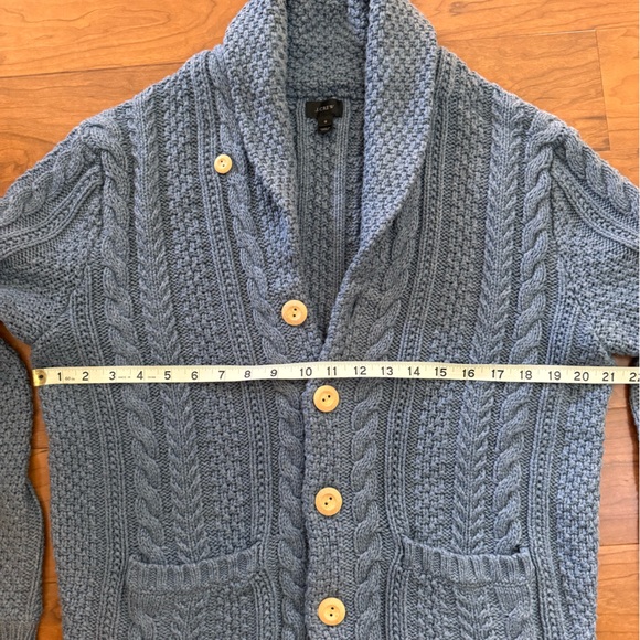 J. Crew Pale Blue Cotton Shawl Collar Cardigan - Picture 3 of 6
